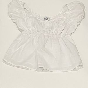 Hollister Women’s White Easy Short-Sleeve Babydoll Top